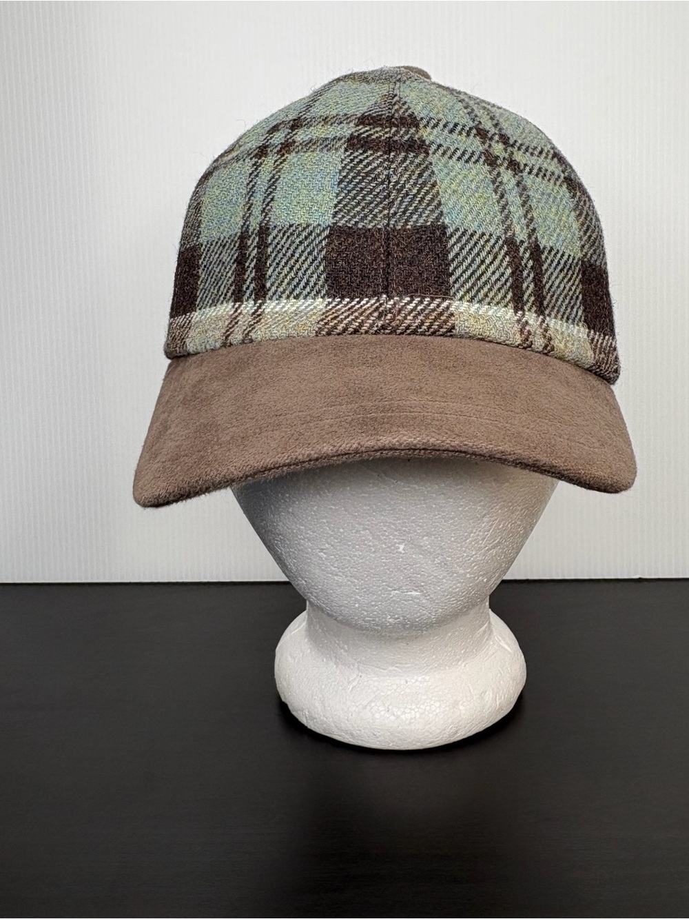 Scottish Wool Plaid Baseball Cap Traditional Blue Brown Casual Hat Scotland